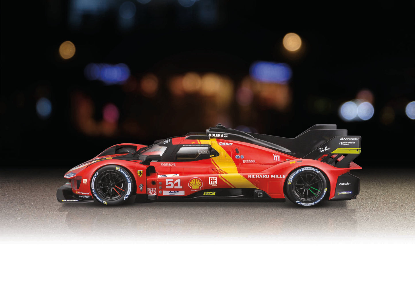 Bburago SIgnature 2023 Ferrari 499P 3.0L Turbo V6 - Winner Le Mans in 1:18 scale #18-16301