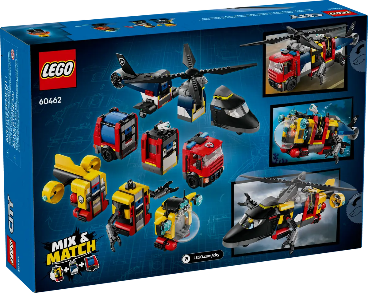 LEGO City Helicopter Fire Engine Submarine Remix