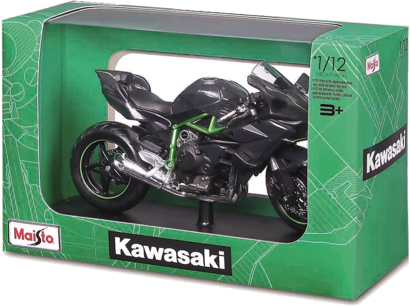 MAISTO Kawasaki Ninja H2 R Die-Cast Motorcycle Model 1:12 - Wild Willy