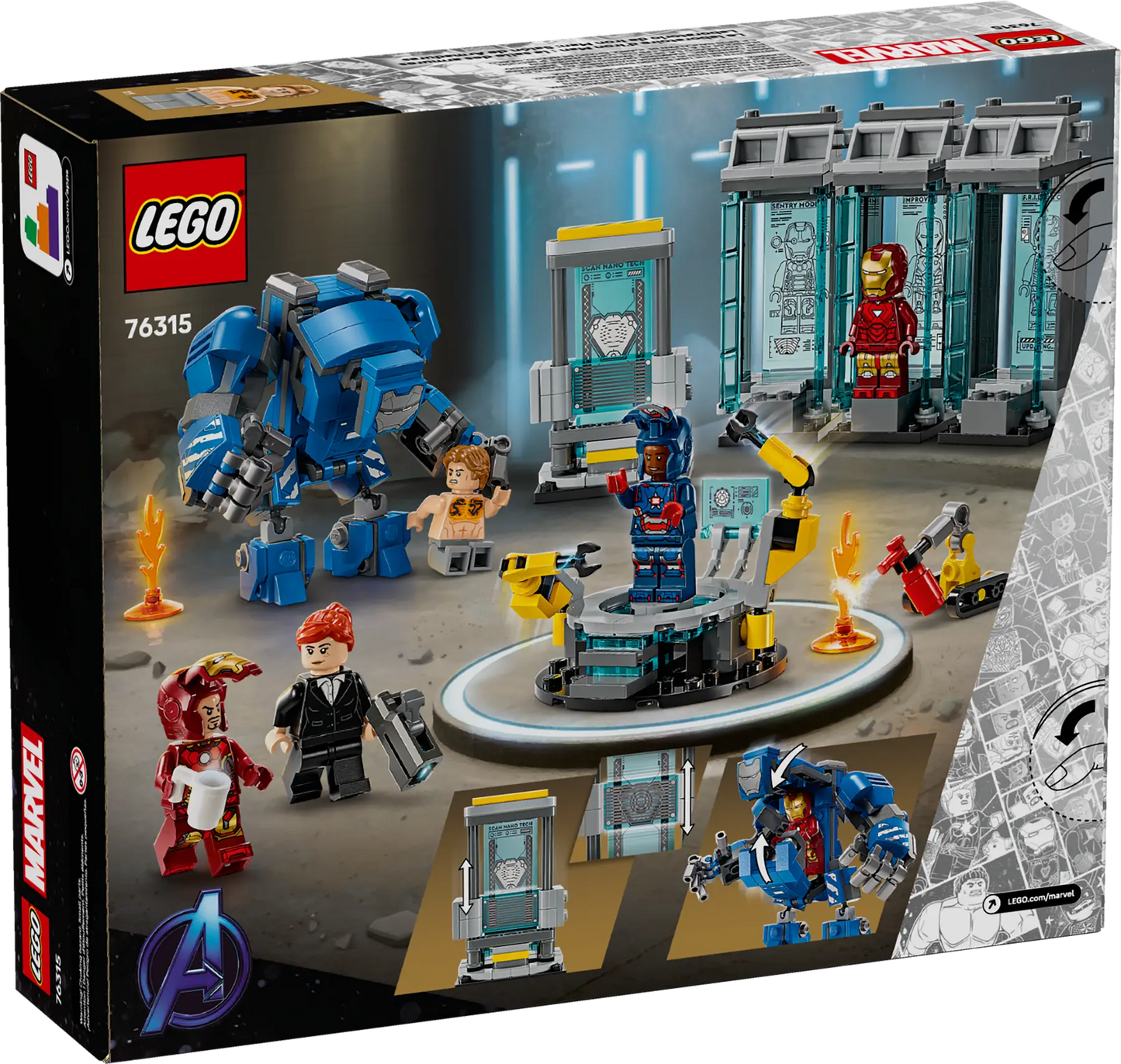LEGO Marvel Iron Man’s Laboratory Hall of Armour Playset