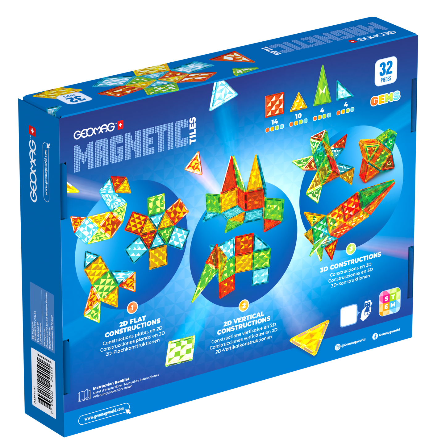 GEOMAG MAGNETIC TILES GEMS 32