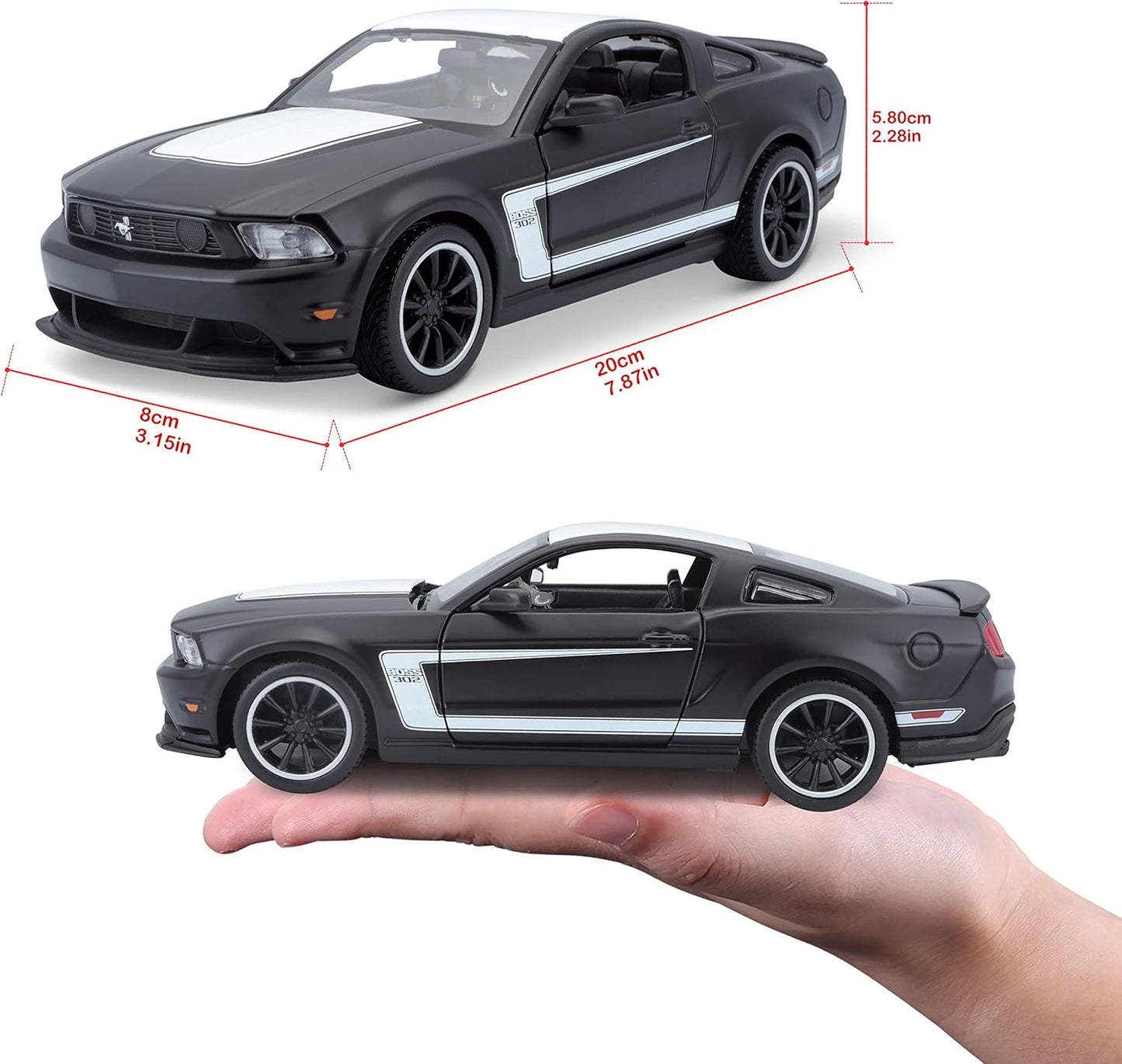 MAISTO Ford Mustang Boss 302 Black 1:24 Diecast Model - Wild Willy