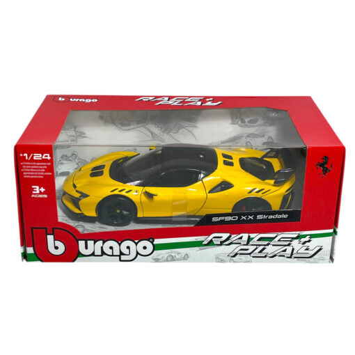 Bburago Ferrari SF90 XX Stradale Yellow 1:24 Diecast Model Car - Wild Willy