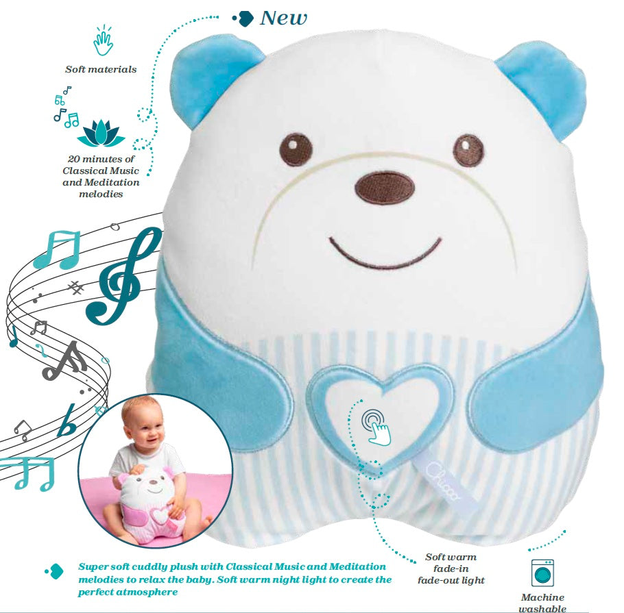 CHICCO Cuddly Meditation Teddy Bear Blue