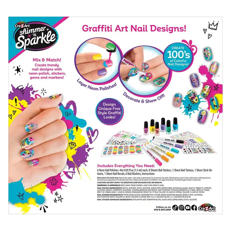 CRA-Z-ART Neon Craze Nail Time Playset