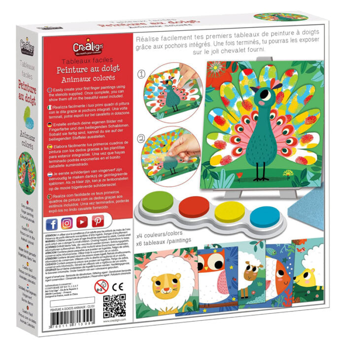 CreaLign Easy Finger Painting Colorful Animals