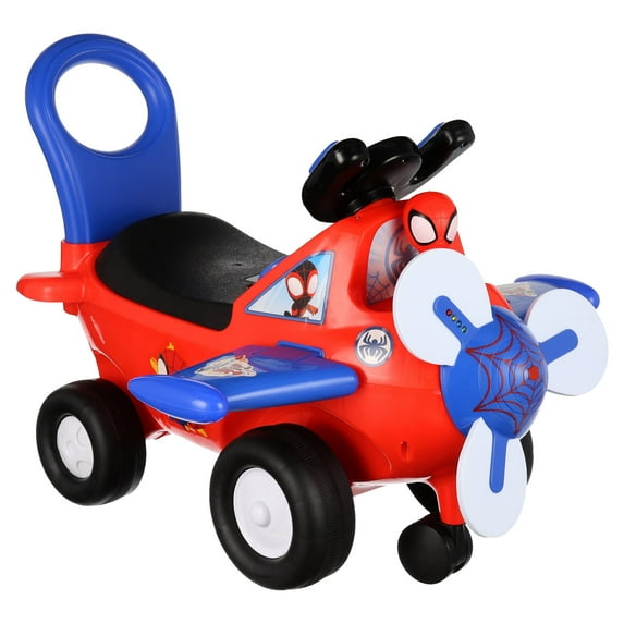 Kiddieland Lights & Sounds Spidey Activity Ride-On Plane