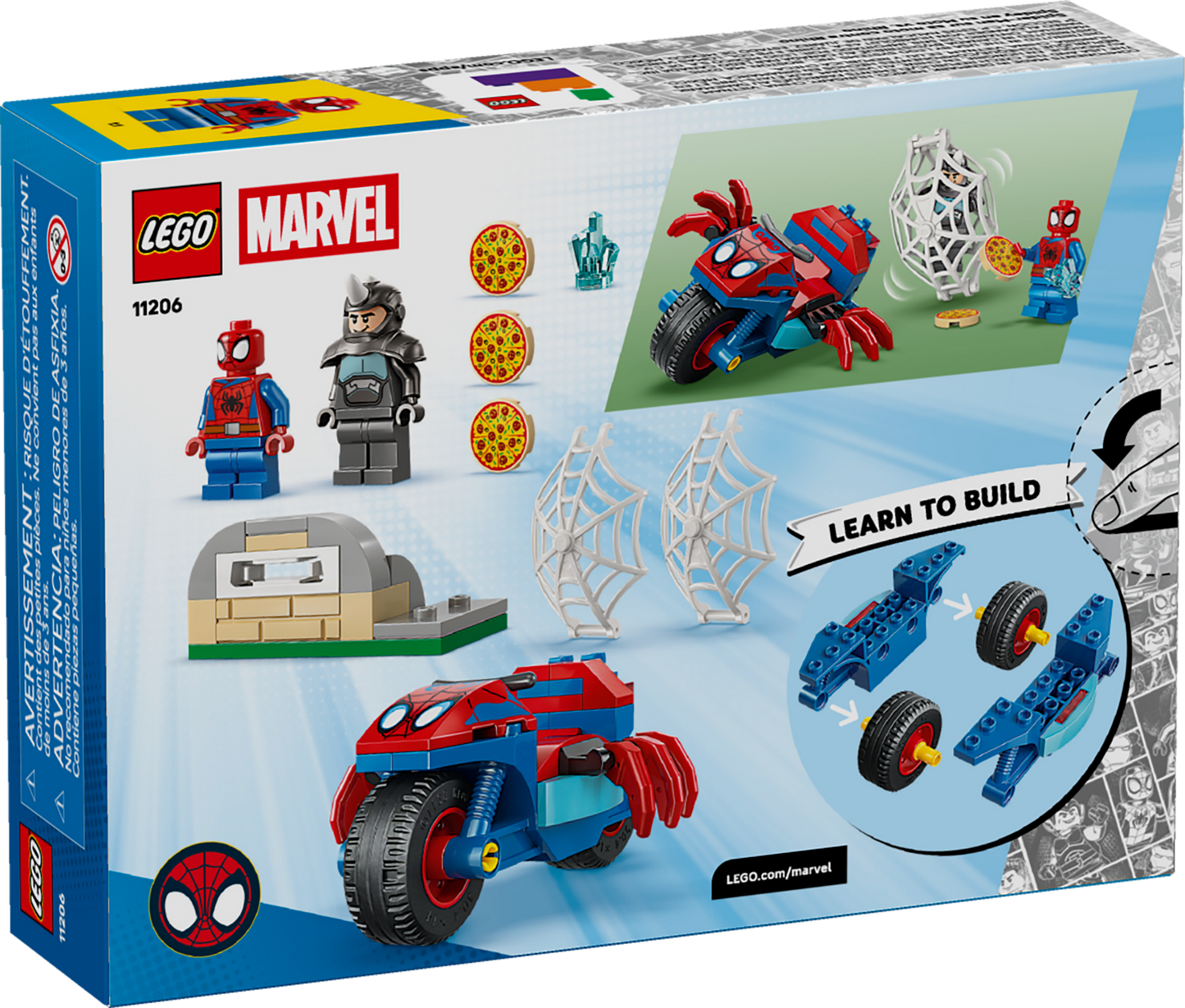 LEGO Marvel Spidey On His Motorcycle VS Rhino 11206