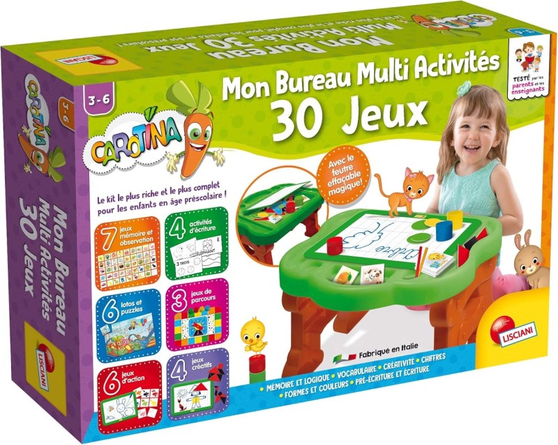 Lisciani Carotina MON BUREAU MULTI ACTIVITES 30 JEUX