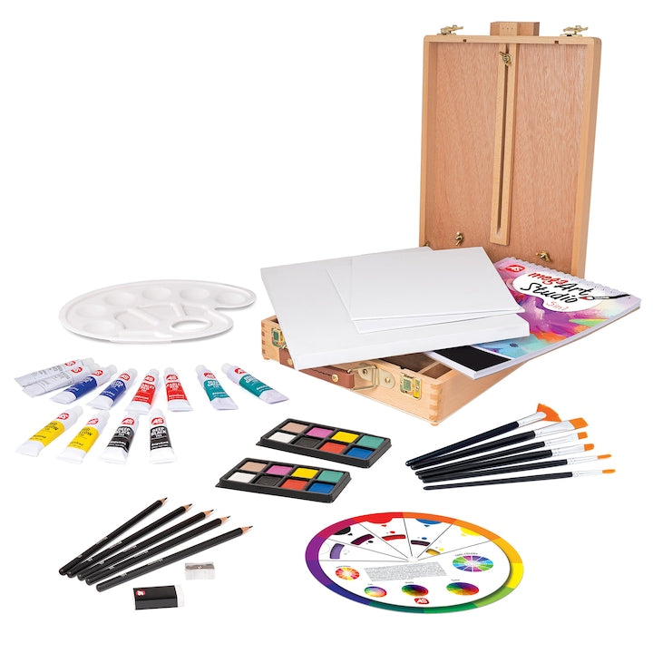 Mega Art Paint Studio 5-in-1 Workshop With Wooden Case-Easel