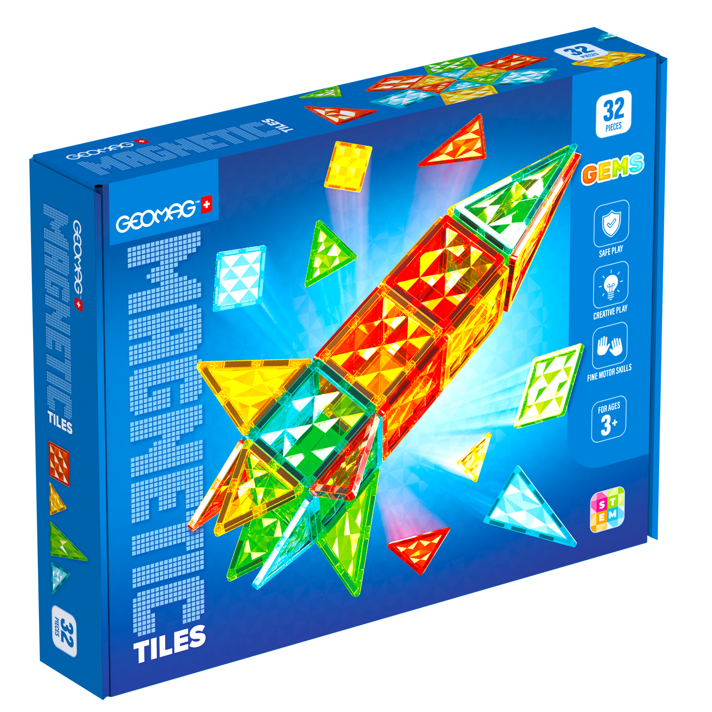 GEOMAG MAGNETIC TILES ROCKET GEMS 32