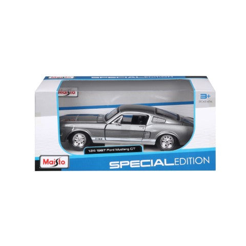 MAISTO 1967 Ford Mustang GT 1:24 Gray Die-Cast Model - Wild Willy