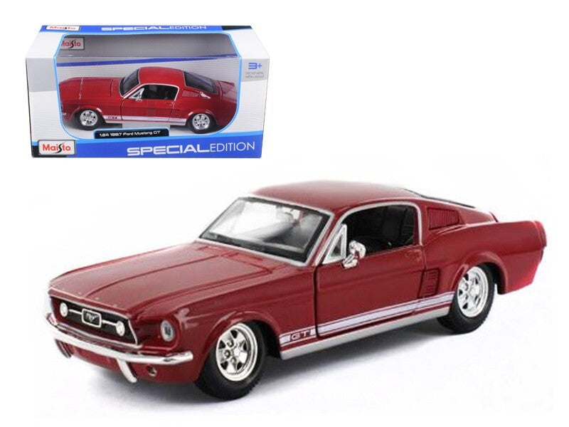MAISTO 1967 Ford Mustang GT Red 1:24 Diecast Model - Wild Willy