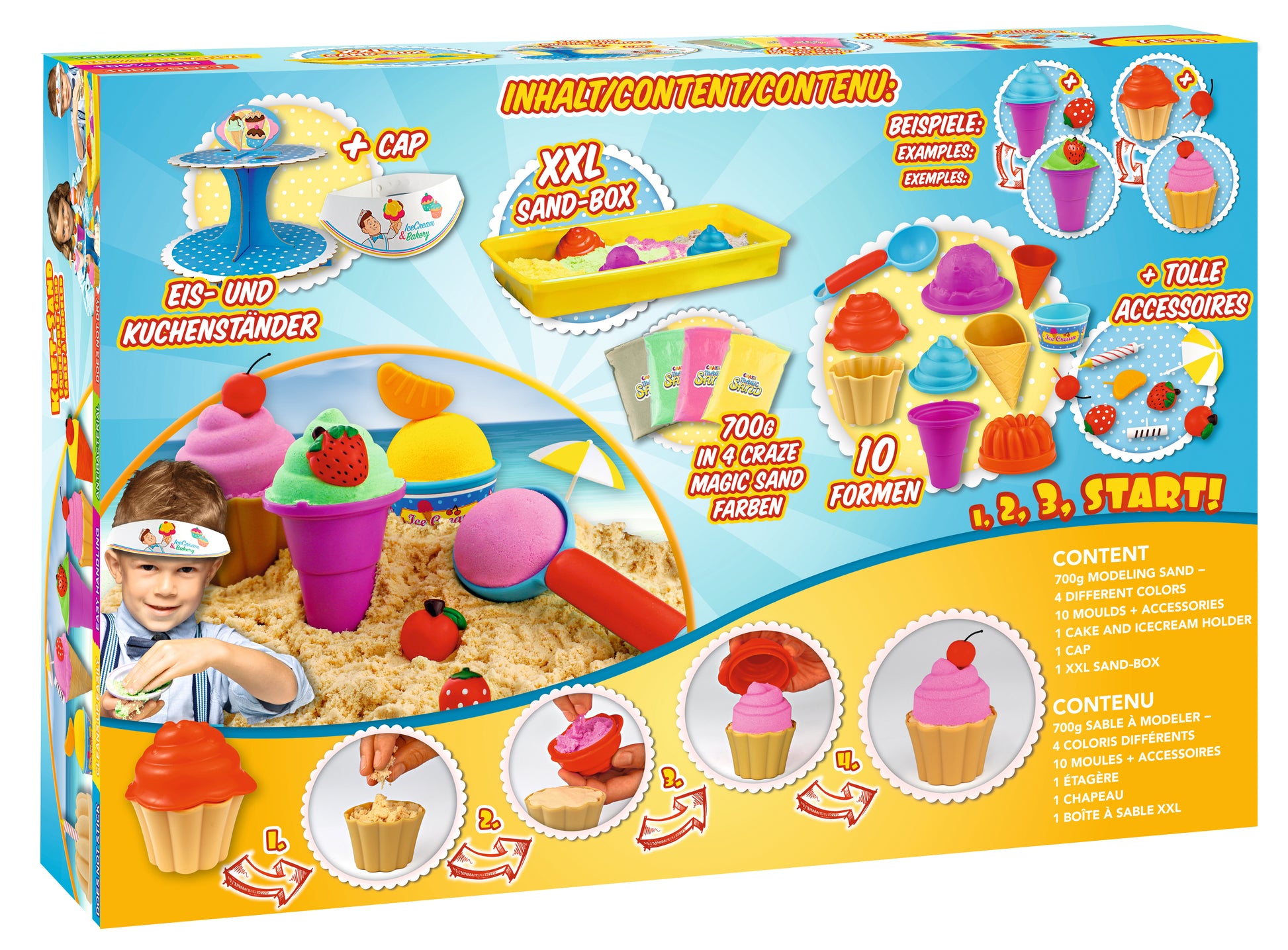 CRAZE MAGIC SAND ICE CREAM & BAKERY SET 700GR - Wild Willy - Toys Lebanon