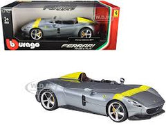 Bburago Ferrari Monza SP1 Silver Metallic with Yellow Stripes 1/18