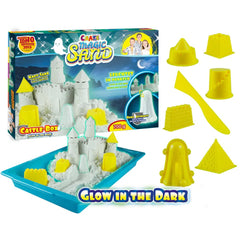 CRAZE MAGIC SAND CASTLE BOX GLOW IN DARKSET 700GR 8 SHAPES - Wild Willy - Toys Lebanon