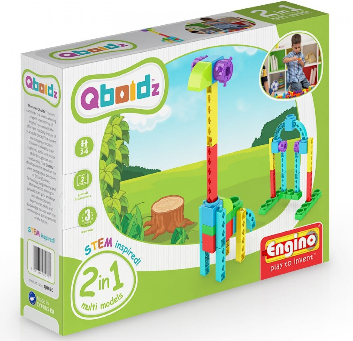 QBOIDZ 2 IN 1 MULTIMODELS Giraffe by Engino