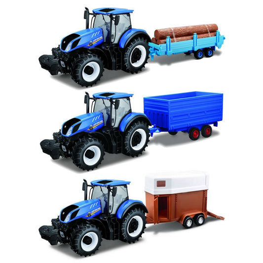 BU NEW HOLLAND FARM TRACTOR & TRAILER - Wild Willy - Toys Lebanon