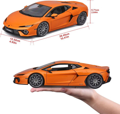 BBurago 1:18 Diecast Model Orange 2024 Lamborghini Temerario - Wild Willy
