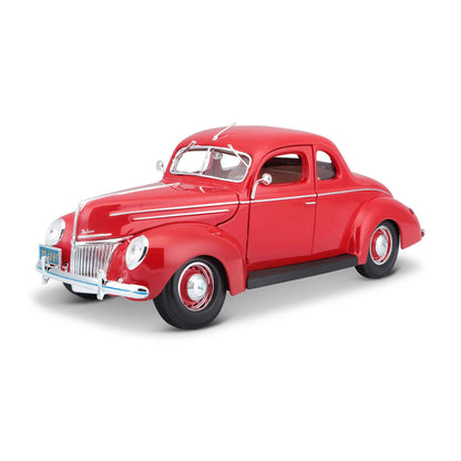 MAISTO Ford Deluxe '39 Coupe Red - 1:18 Diecast Model - Wild Willy