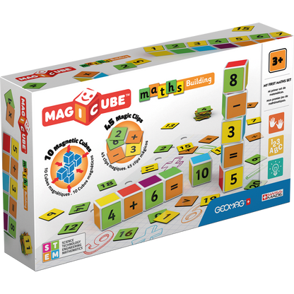 GEOMAG Magicube Maths Building 10 Blocks 45 Magic Clips