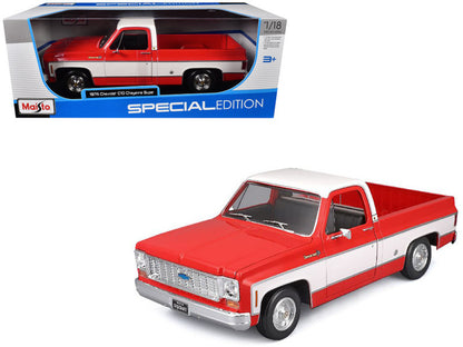 Maisto Chevrolet C10 Cheyenne Super Red & White 1:18 Diecast Model - Wild Willy