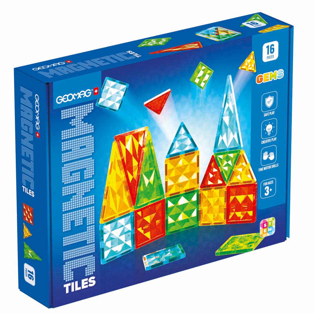 GEOMAG Magnetic Tiles 16-Piece Set
