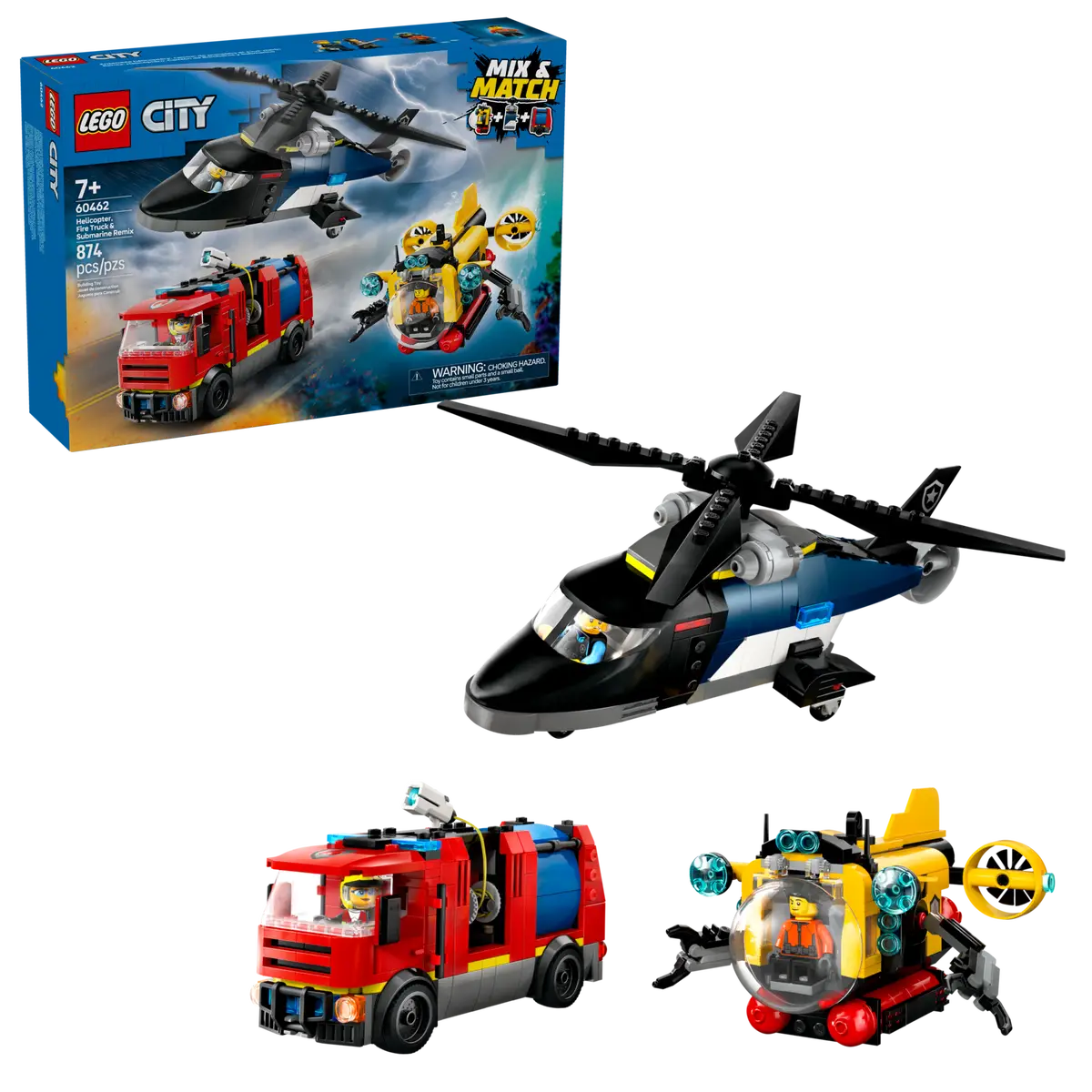 LEGO City Helicopter Fire Engine Submarine Remix