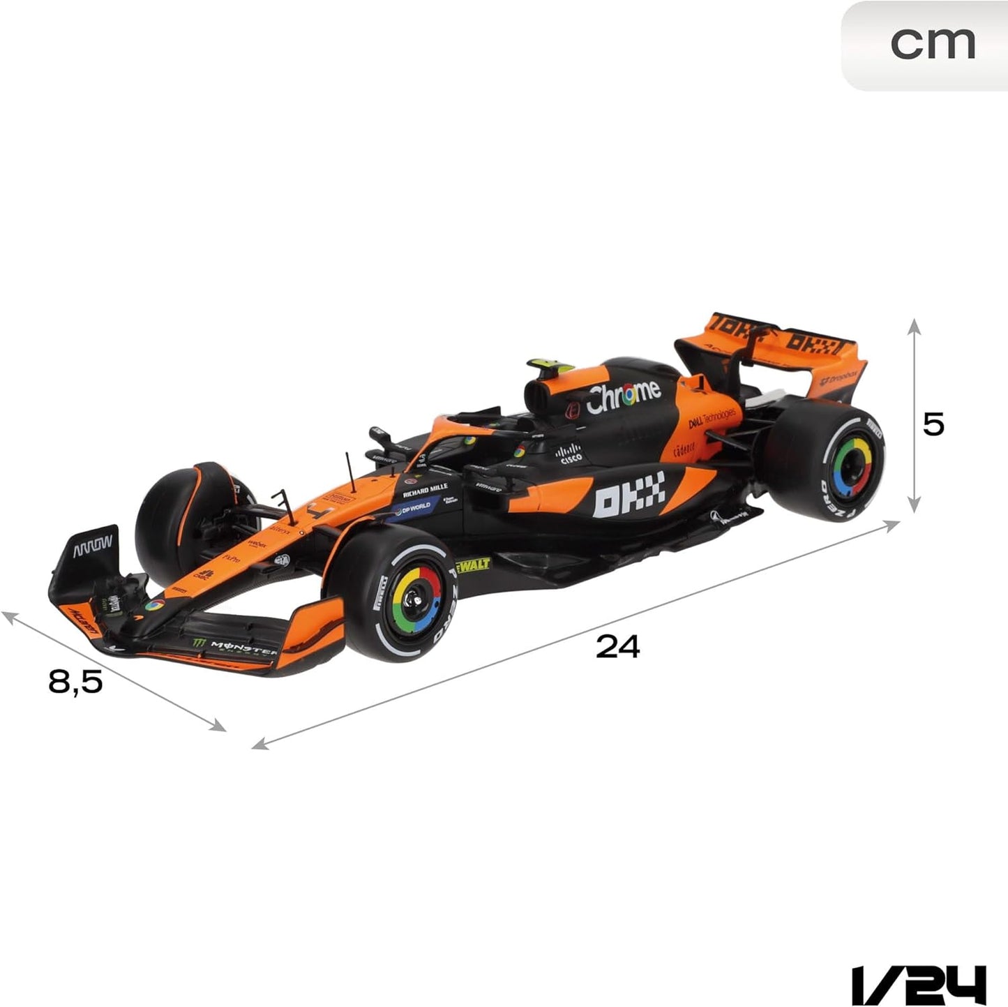 Bburago F1 McLaren MCL38 #4 with Lando Norris Figure - 1:24 Diecast Model - Wild Willy