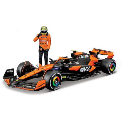 Bburago F1 McLaren MCL38 #4 with Lando Norris Figure - 1:24 Diecast Model - Wild Willy