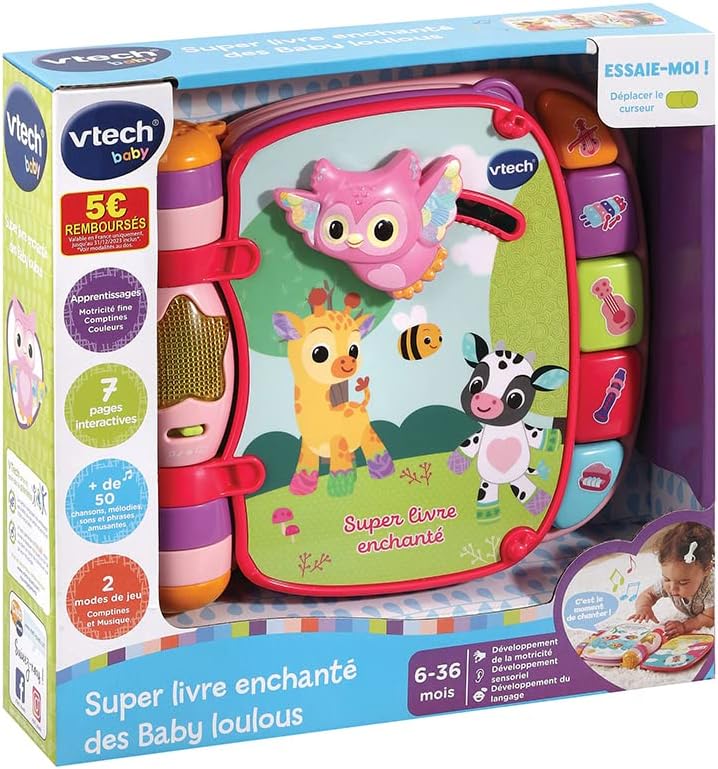Vtech Super Livre Enchanté Des Baby Loulous Rose