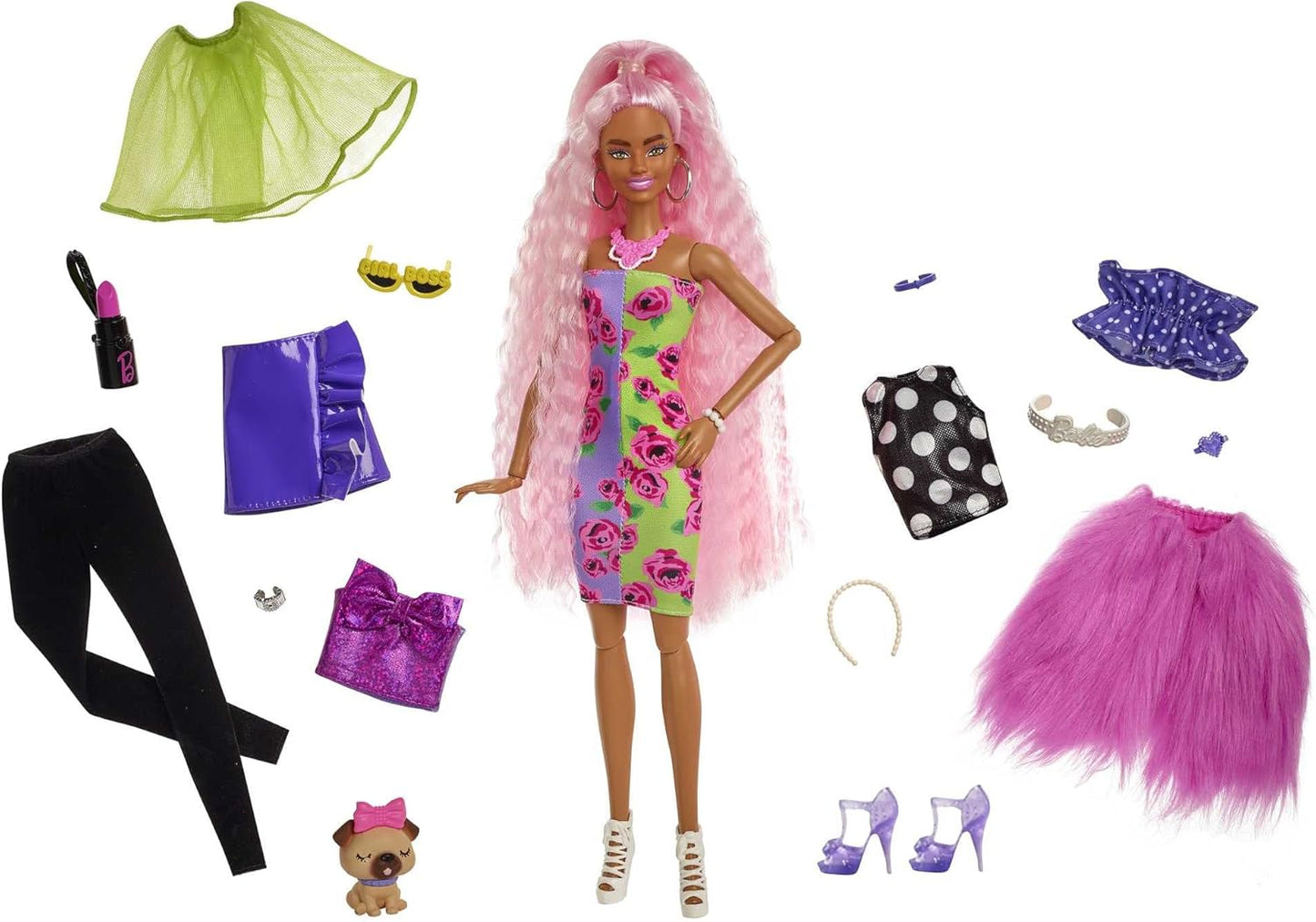 Barbie Extra Pink & Green Dress