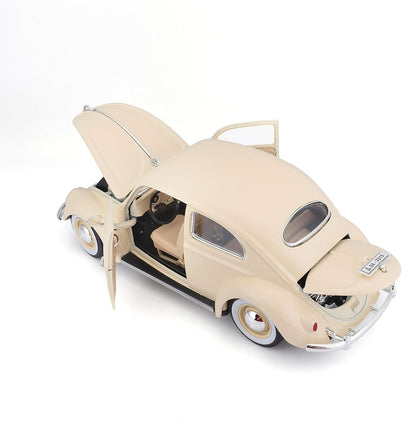 Bburago Volkswagen Kafer Beetle 55 Cream 1:18 Diecast Model - Wild Willy