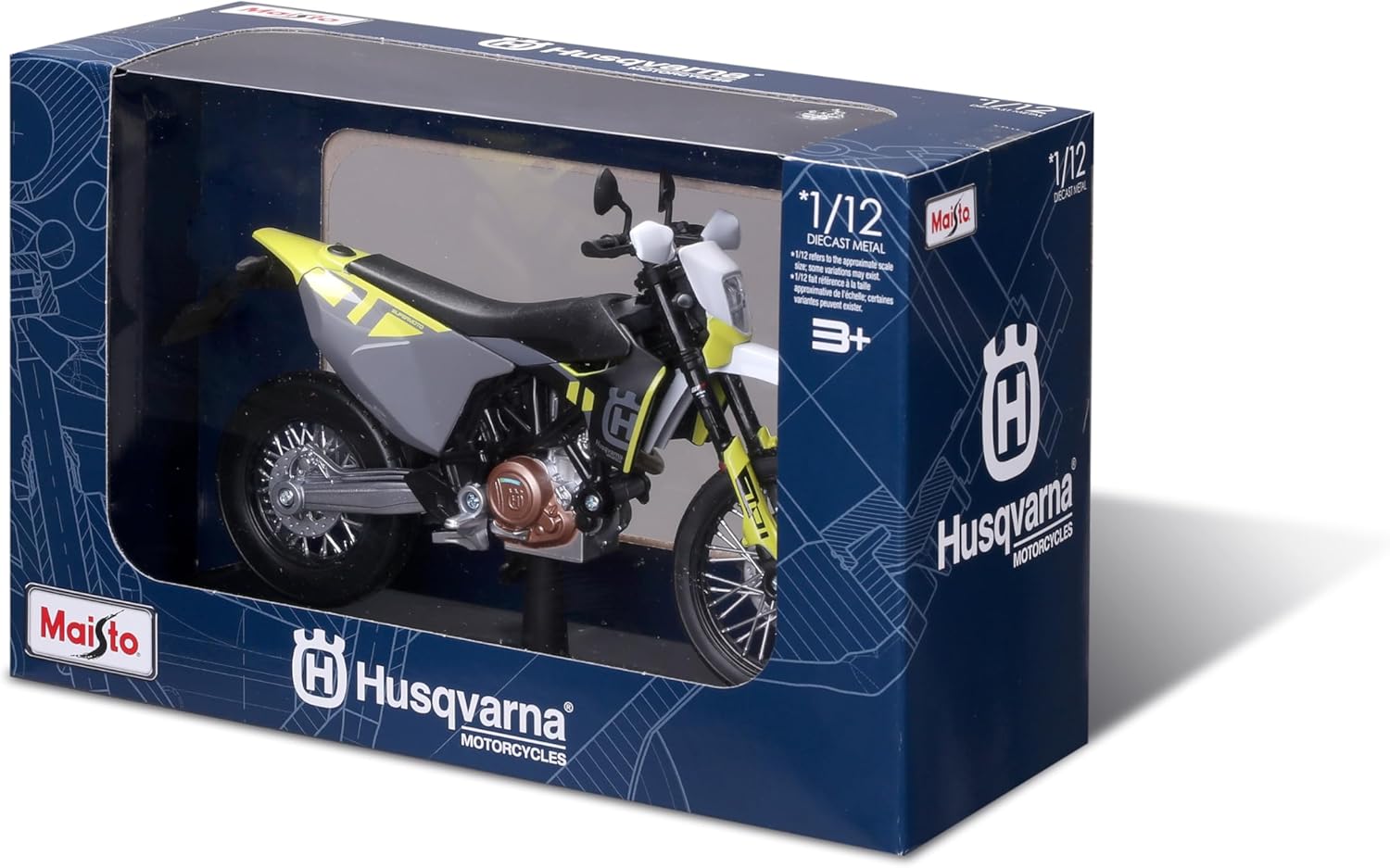 Maisto Husqvarna 701 Supermoto Die-Cast Motorcycle Model 1:12 - Wild Willy