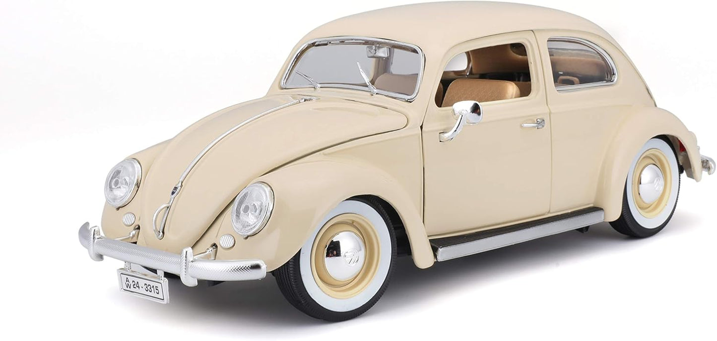 Bburago Volkswagen Kafer Beetle 55 Cream 1:18 Diecast Model - Wild Willy