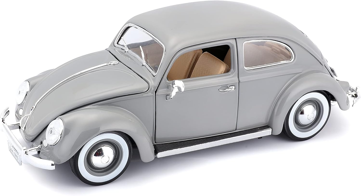 Bburago Volkswagen Kafer Beetle 1955 Gray 1:18 Diecast Model - Wild Willy