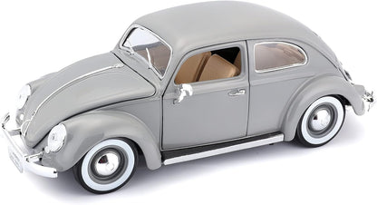 Bburago Volkswagen Kafer Beetle 1955 Gray 1:18 Diecast Model - Wild Willy