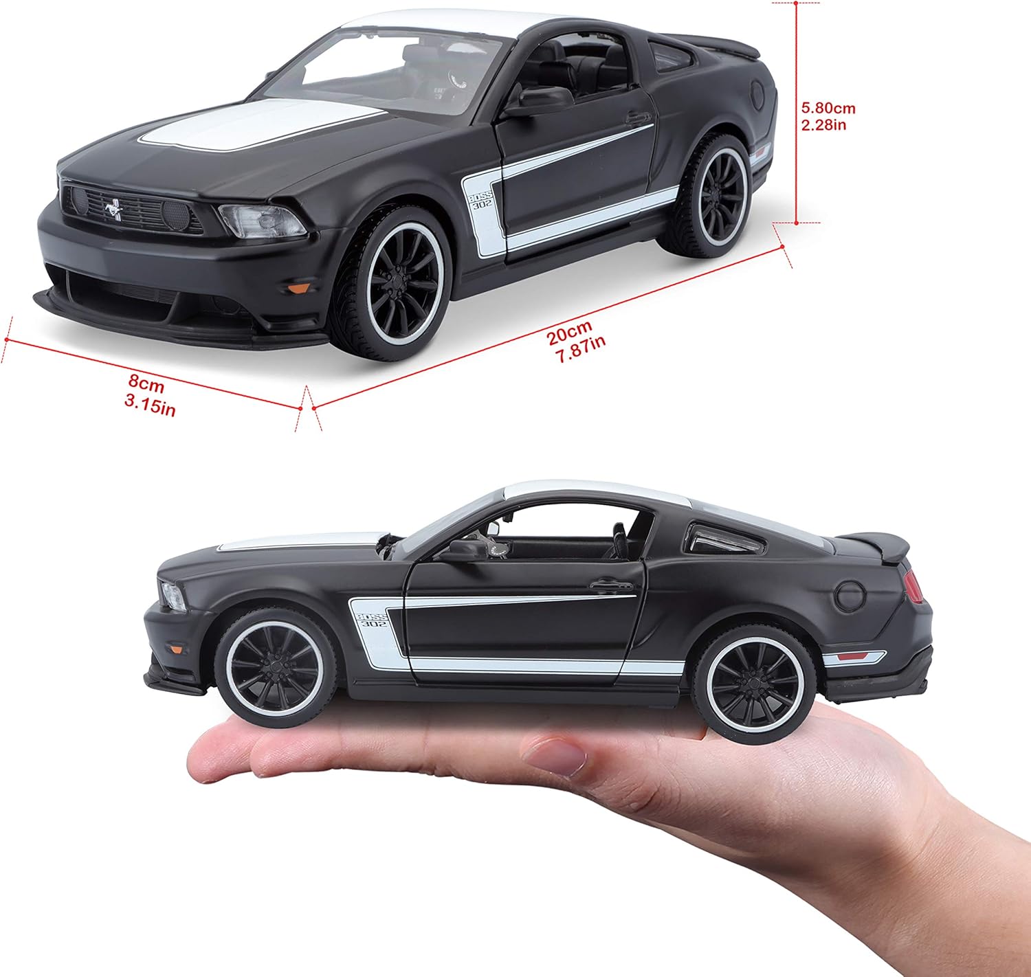 MAISTO Ford Mustang Boss 302 Black 1:24 Diecast Model - Wild Willy