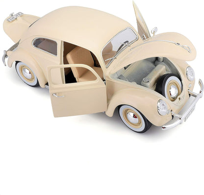 Bburago Volkswagen Kafer Beetle 55 Cream 1:18 Diecast Model - Wild Willy