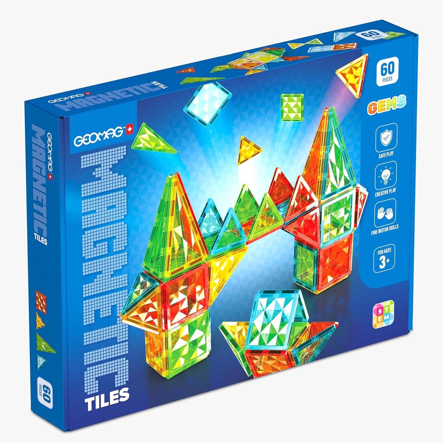 GEOMAG Magnetic Tiles 60 Piece Set