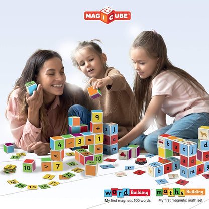 GEOMAG Magicube Maths Building Set 16 Blocks 45 Magic Clips