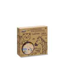 CreaLign - 9 tampons en bois les animaux de la savane - Wild Willy