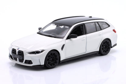 BBURAGO BMW M3 Touring 2023 White 1:24 Model Car