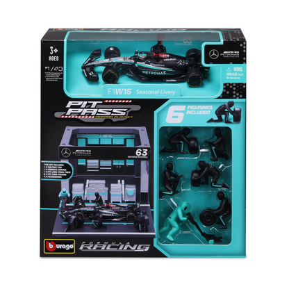 BBURAGO Mercedes F1 Team AMG W15 Pit Pass - George Russell 1/43 Scale Model - Wild Willy