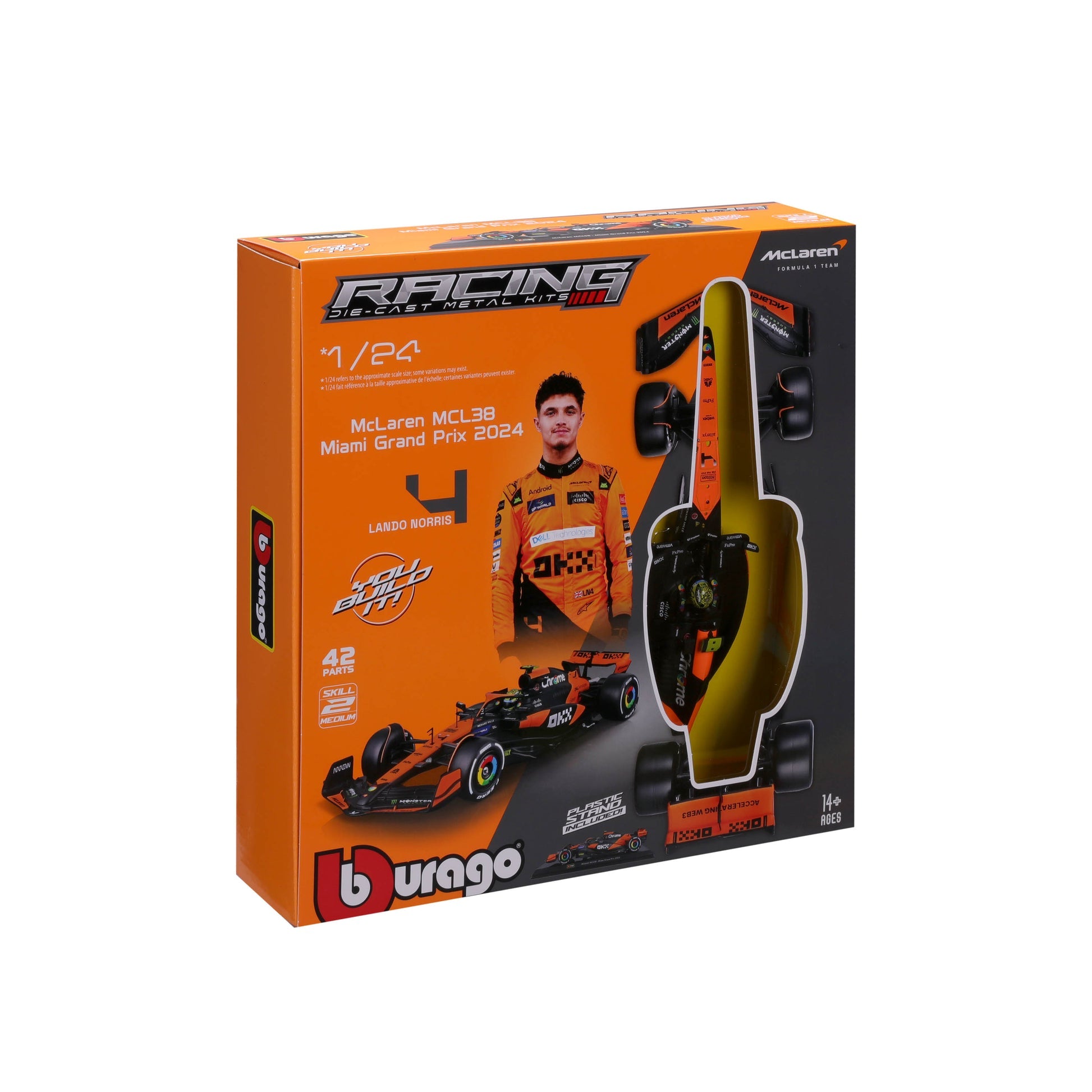 BBURAGO Assembly Kit F1 McLaren MCL38 2024 #4 Lando Norris – Scale 1:24 - Wild Willy