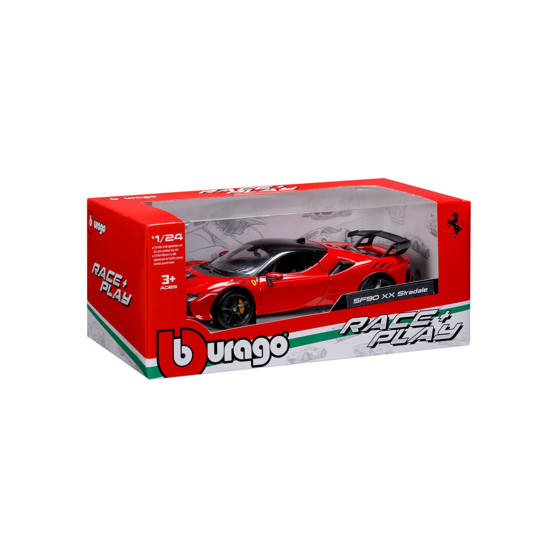 BBURAGO Ferrari SF90 XX Stradale Red 1:24 Diecast Model Car - Wild Willy