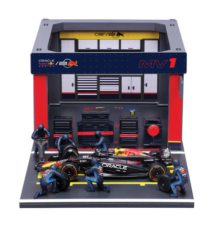 BBurago Red Bull Pit Stop with RB20 #1 Max Verstappen Diecast Model 1:43 F1 2024 - Wild Willy