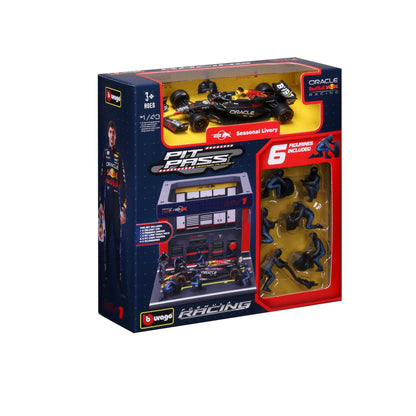 BBurago Red Bull Pit Stop with RB20 #1 Max Verstappen Diecast Model 1:43 F1 2024 - Wild Willy