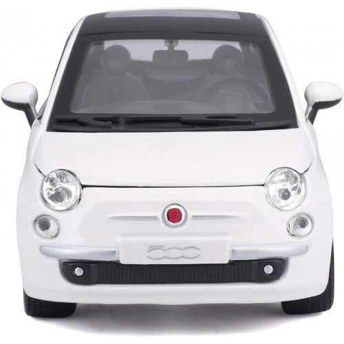 BURAGO FIAT 500 2007 White 1:24 Scale DieCast Model Car - Wild Willy