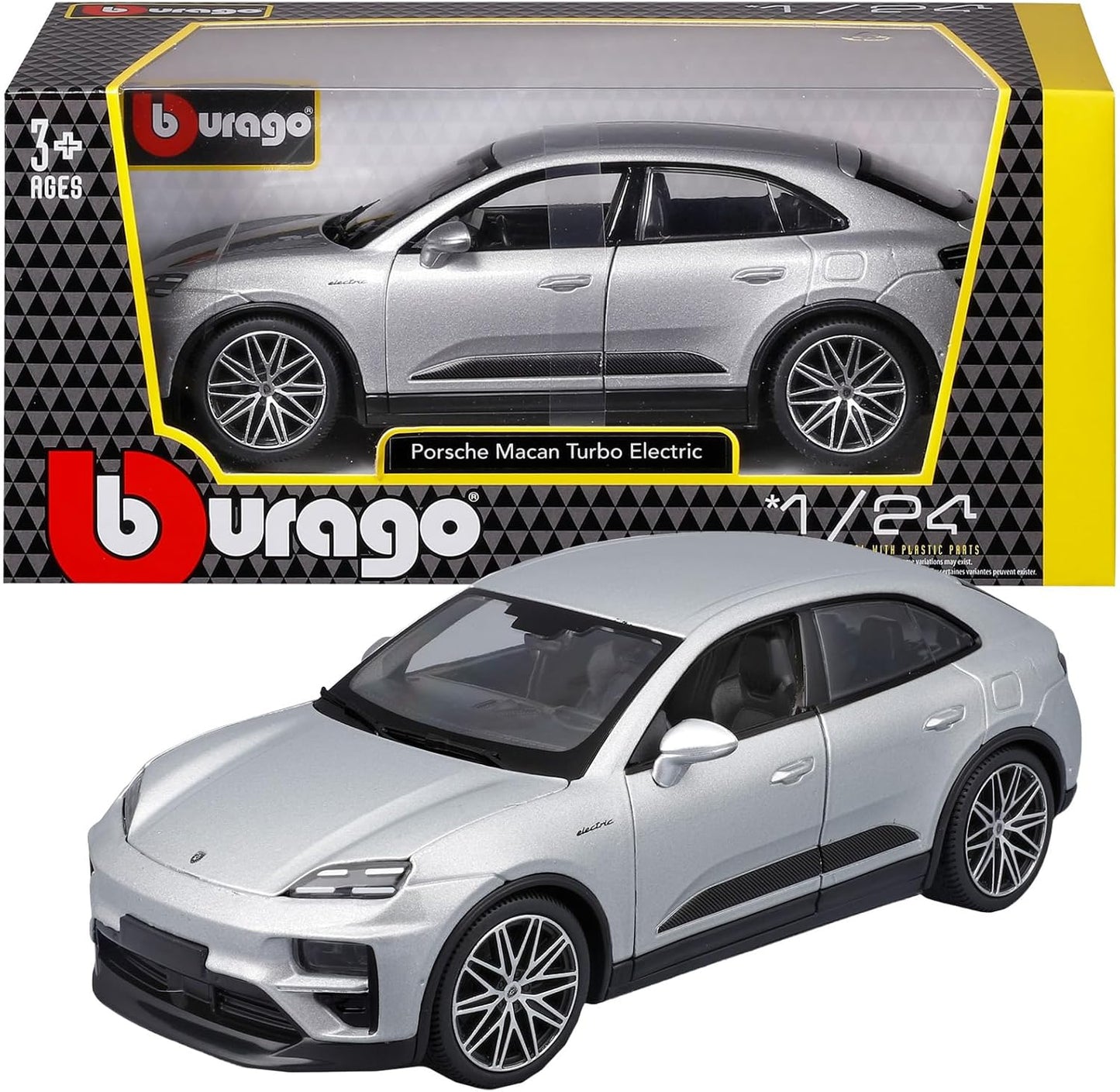 BBURAGO Porsche Macan Electric Turbo 1:24 Diecast Model Car - Wild Willy